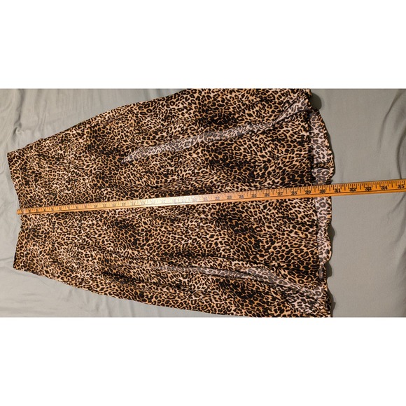 Topshop Petite Leopard Print Midi Skirt Brown Animal Slit High Waist US 4 26K06Q - Picture 5 of 8